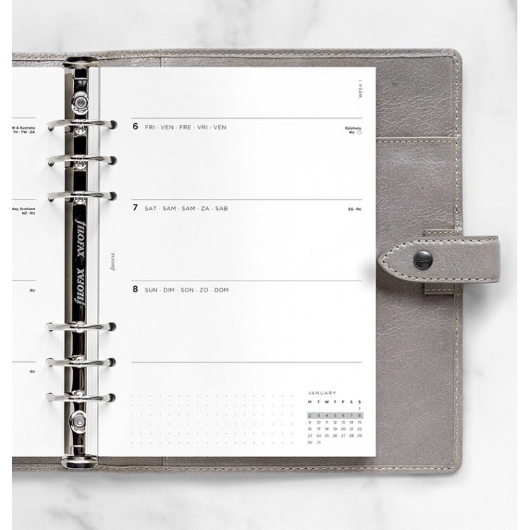 Minimal Week on Two Pages Diary A5 2023 multilanguage