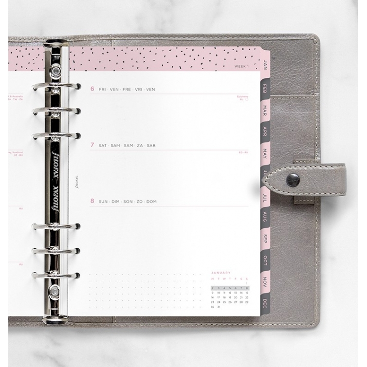 Confetti Week on Two Pages Diary A5 2023 multilanguage
