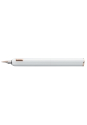 Experience the epitome of sophistication with the Dialog CC Fountain Pen in glossy white. This unique instrument boasts a swivel slide mechanism and a two-toned 14 carat gold tip, ensuring smooth writing without ink splashes. Luxuriously packaged in a gift box, it's the perfect blend of avant-garde design and technical refinement, making it an ideal gift for yourself or a loved one.