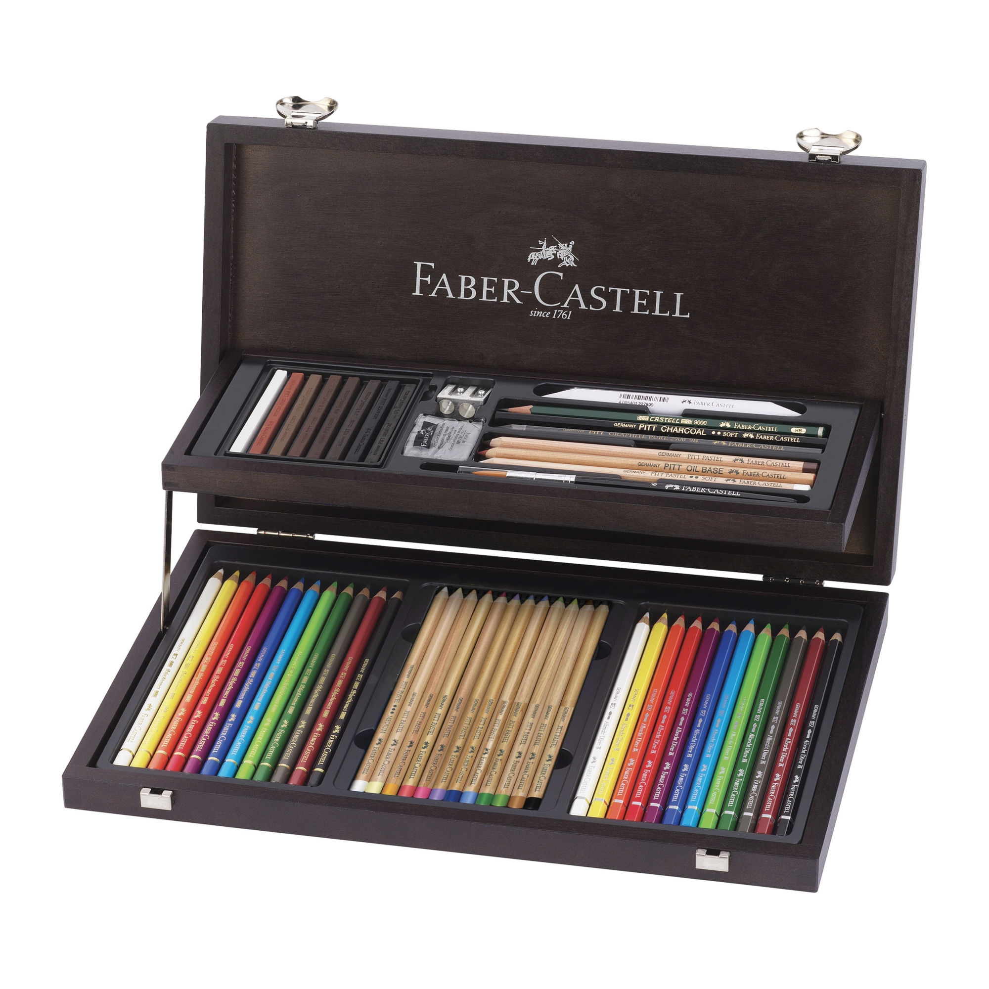 Faber-castell - Compendium Pencil Set In Wooden Case 54 Pcs