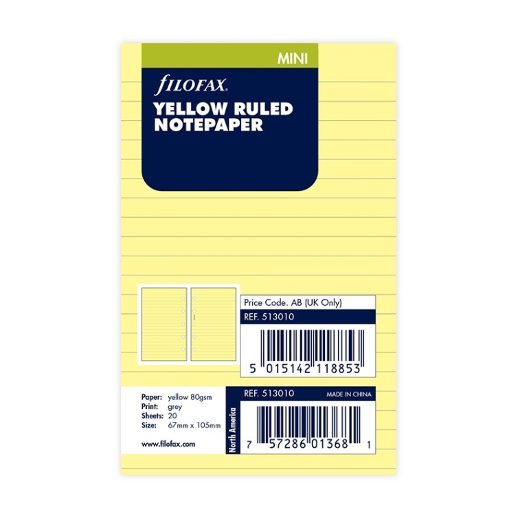Náplň linajkový papier mini žltý FILOFAX - 5