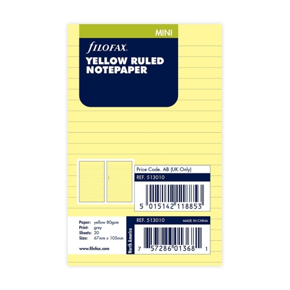 Náplň linajkový papier mini žltý FILOFAX - 5
