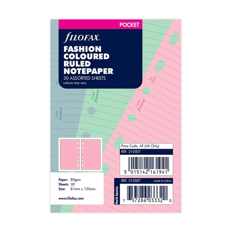 Náplň linajkový papier vreckový mix farieb fashion FILOFAX - 4