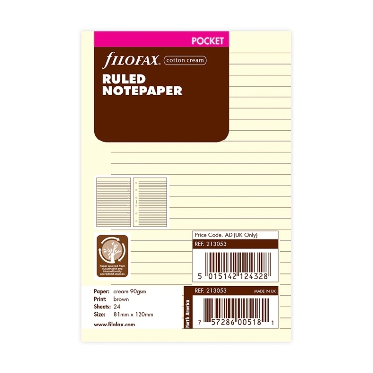 Náplň linajkový papier vreckový krémový FILOFAX - 5