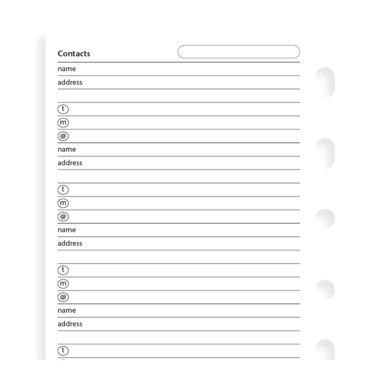 Contacts Pocket Refill FILOFAX - 4