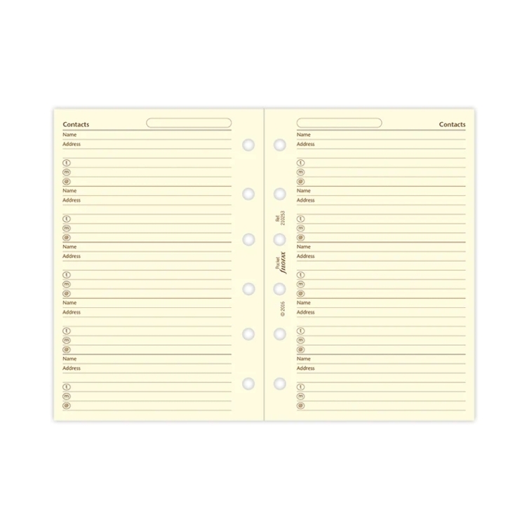 Contacts Pocket Refill cotton cream FILOFAX - 3