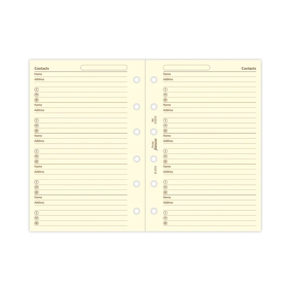 Contacts Pocket Refill cotton cream FILOFAX - 3