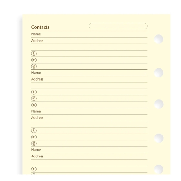 Contacts Pocket Refill cotton cream FILOFAX - 4