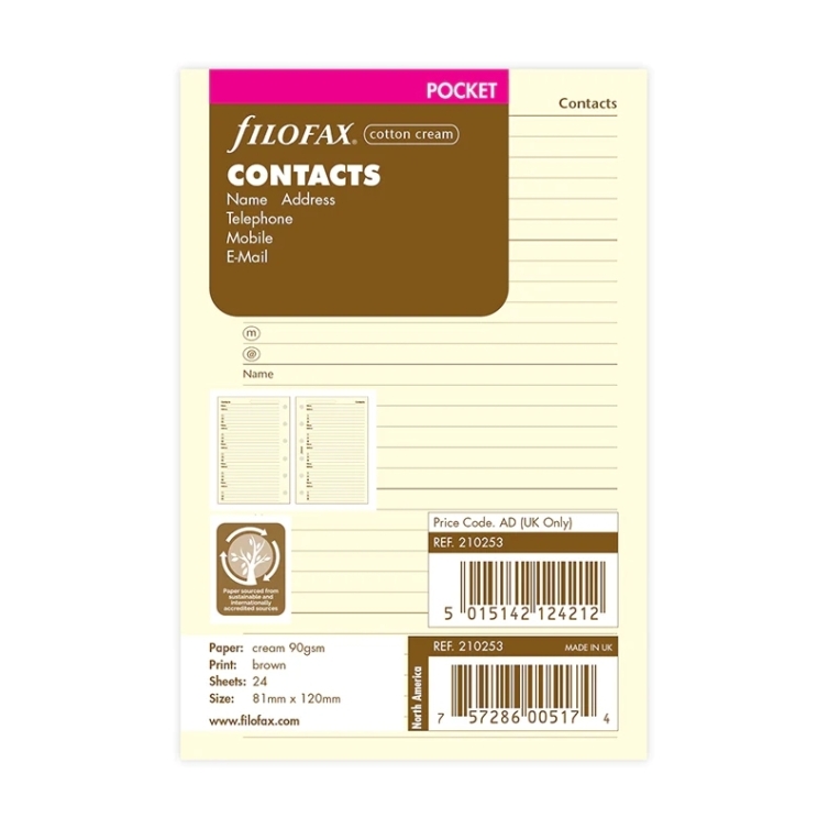 Náplň adresár vreckový krémový FILOFAX - 5