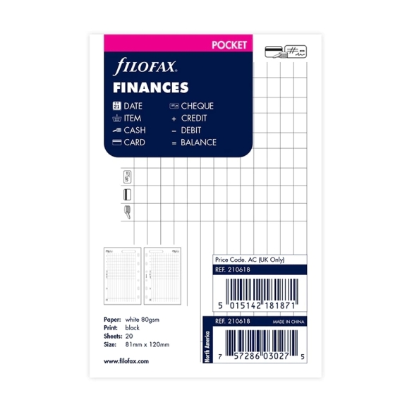 Finances Pocket Refill FILOFAX - 5