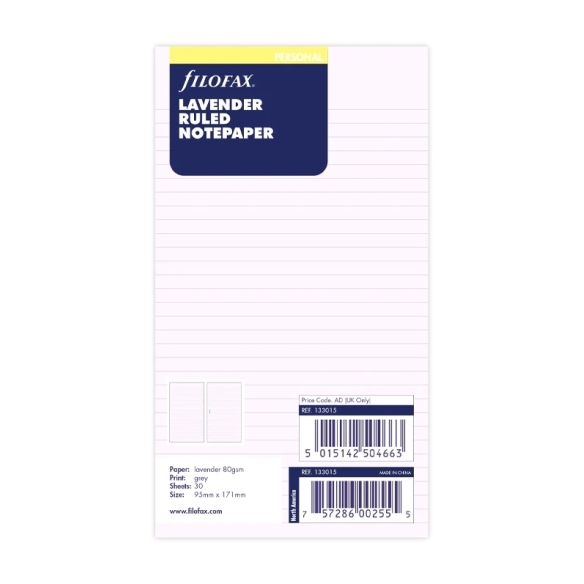 Szabályozott jegyzetpapír személyi utántöltő levendula FILOFAX - 4