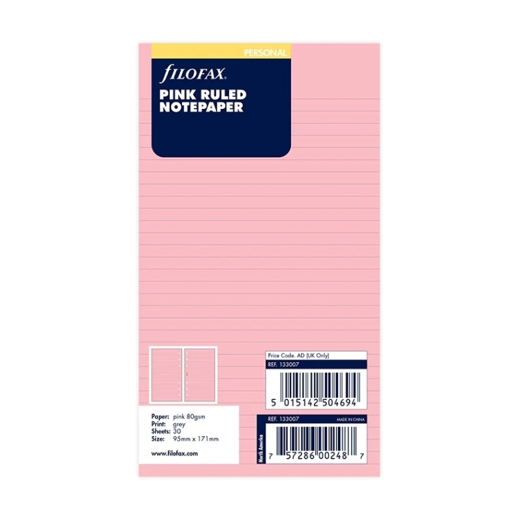 Náplň linajkový papier osobný ružový FILOFAX - 5