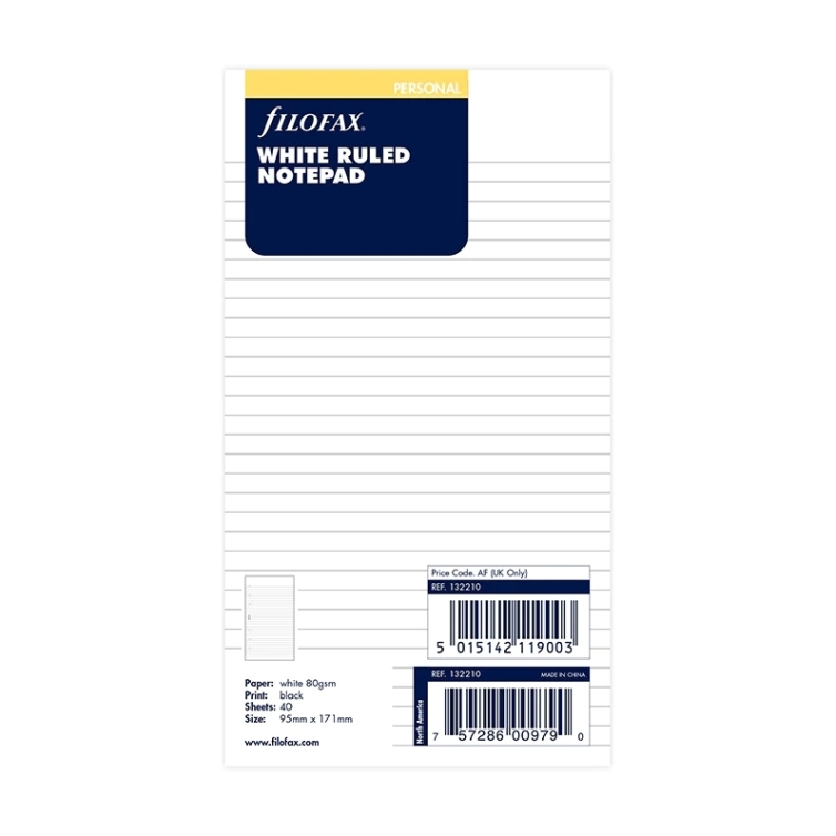 Papier à lettres ligné Recharge personnelle blanc FILOFAX - 4