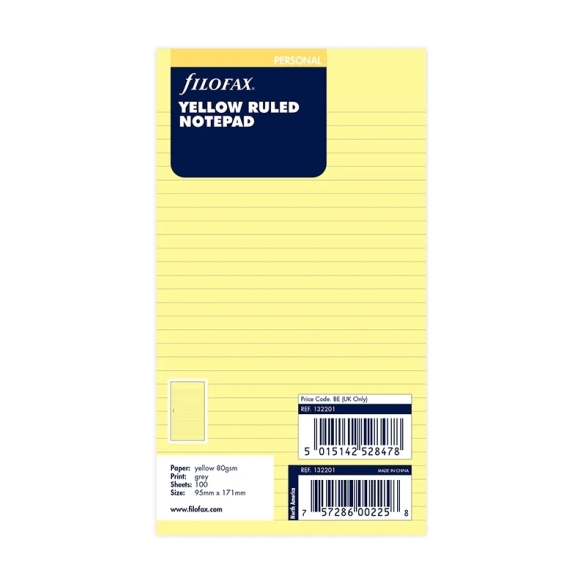 Náplň linajkový poznámkový blok osobný žltý FILOFAX - 5
