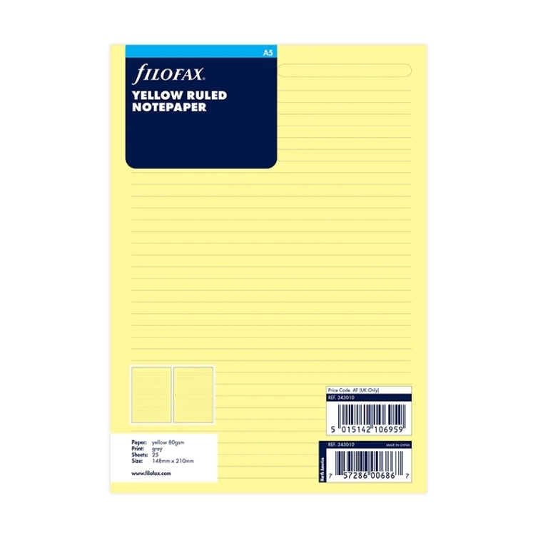 Náplň linajkový papier A5 žltý FILOFAX - 5
