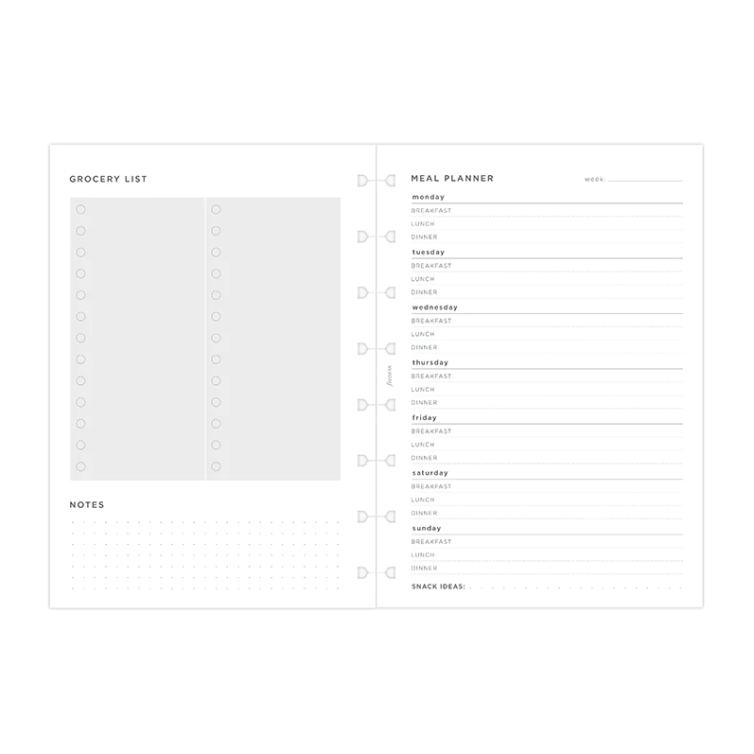 Meal Planner Reffil A5 Notebook FILOFAX - 4