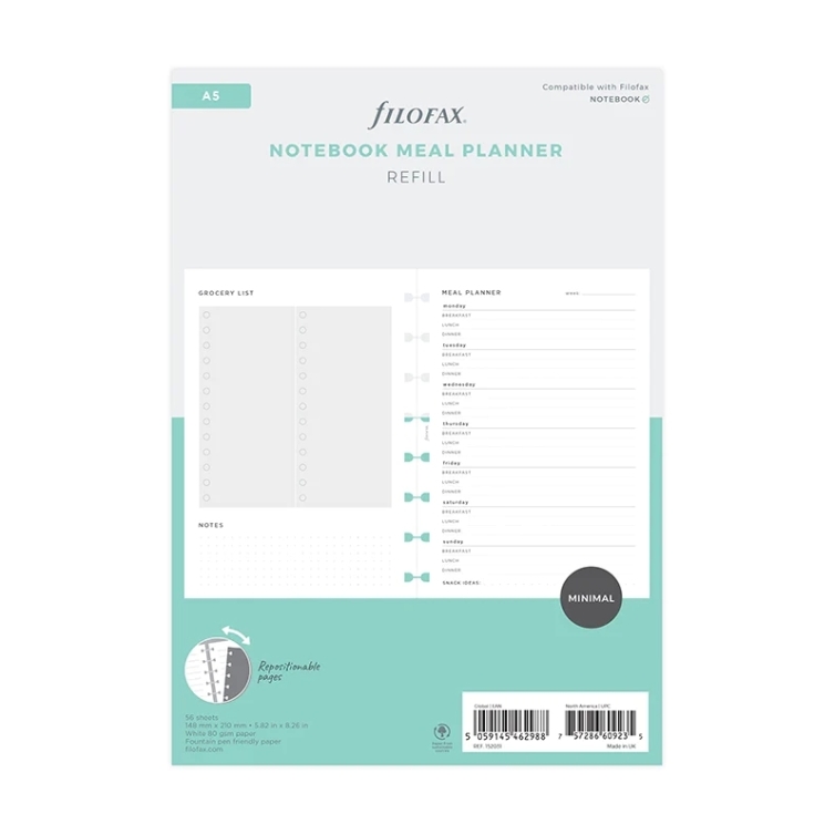 Meal Planner Reffil A5 Notebook FILOFAX - 5