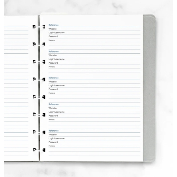 Zoznam hesiel pre A5 notebook FILOFAX - 1