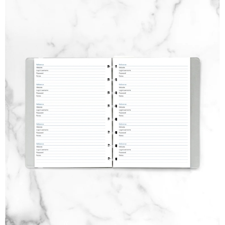 Password Paper Refill A5 Notebook FILOFAX - 2