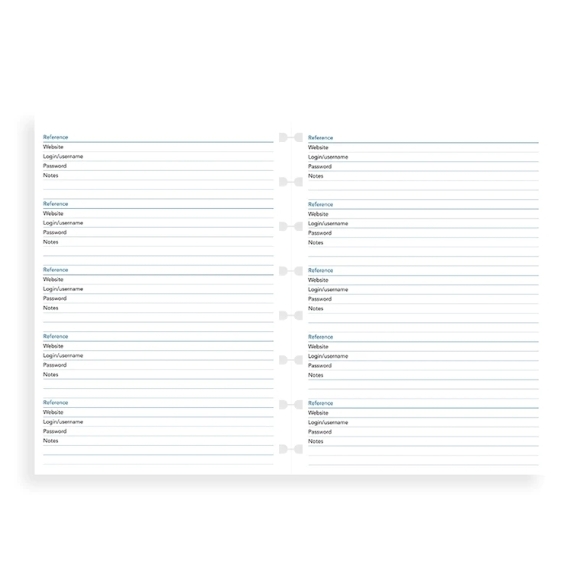 Zoznam hesiel pre A5 notebook FILOFAX - 5