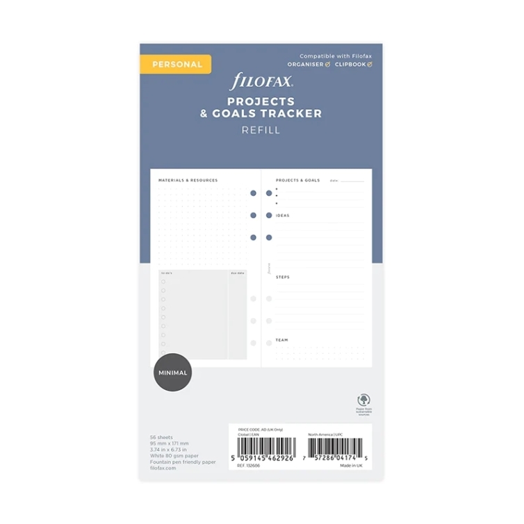 Projects and Goals Tracker Refill Personal FILOFAX - 5