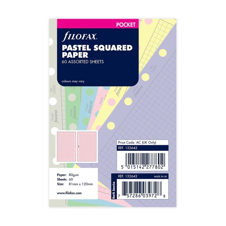 Pastel Squared Notepaper Pocket Refill FILOFAX - 5