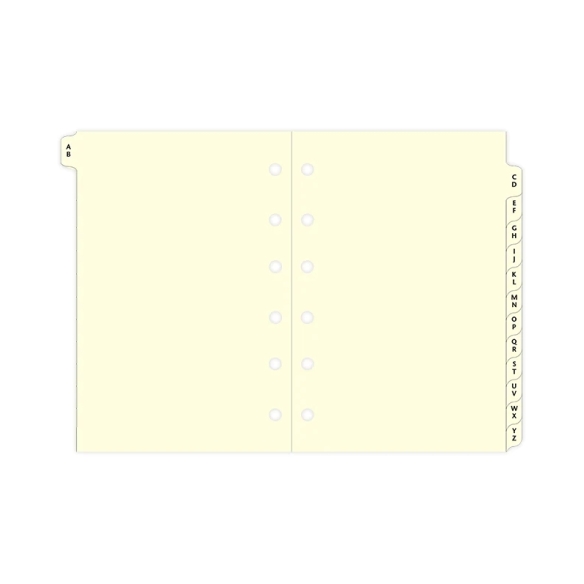 Krémové Rozraďovače A-Z Náplň pre Vreckové diáre FILOFAX - 3