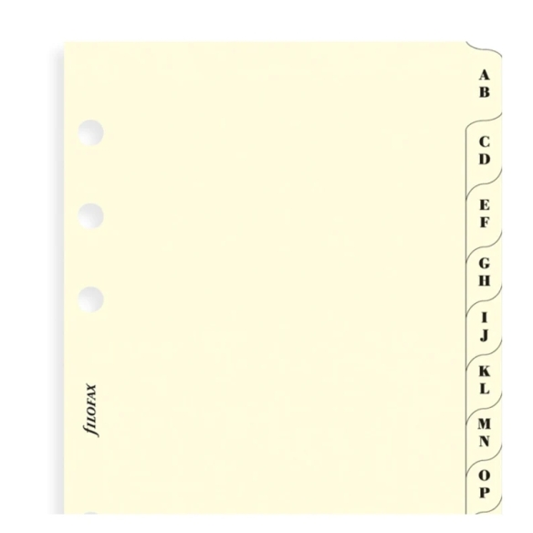 Krémové Rozraďovače A-Z Náplň pre Vreckové diáre FILOFAX - 4