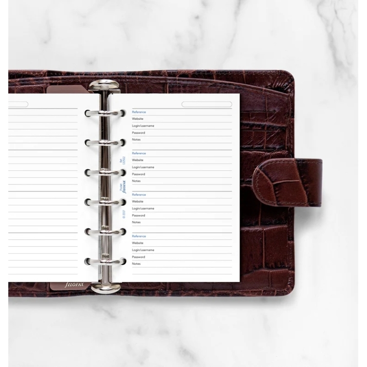 Zoznam hesiel pre vreckové diáre FILOFAX - 1