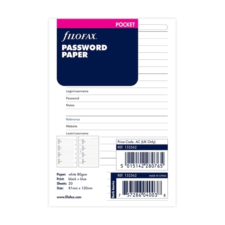 Zoznam hesiel pre vreckové diáre FILOFAX - 5