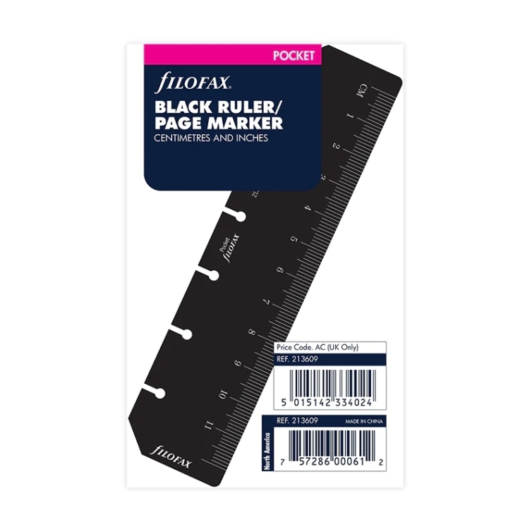 Pravítko/Záložka pre Vreckové diáre čierna FILOFAX - 4
