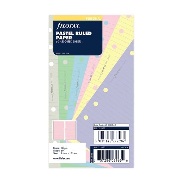 Pastelové Linajkové papiere pre osobné diáre FILOFAX - 5