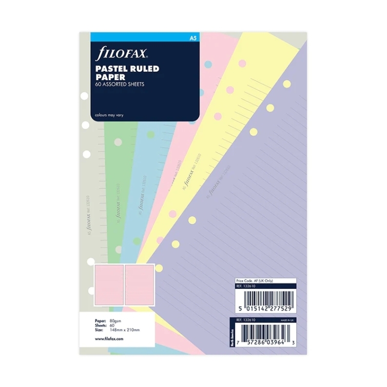 Pastelové Linajkové papiere pre A5 diáre FILOFAX - 5