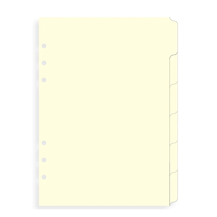Krémové Rozraďovače prázdne pre A5 diáre FILOFAX - 3