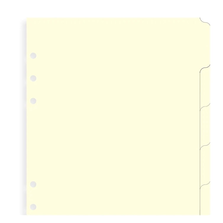 Krémové Rozraďovače prázdne pre A5 diáre FILOFAX - 4