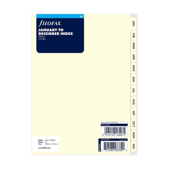 January-December Index A5 Cream Refill FILOFAX - 5