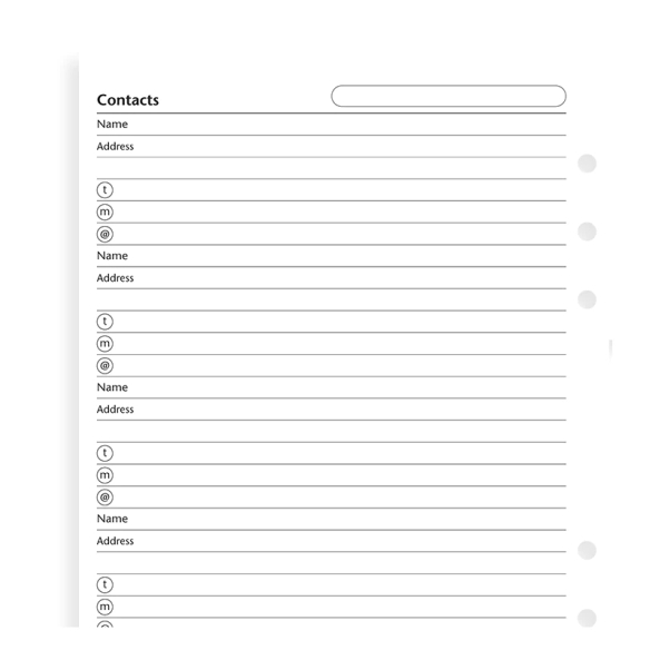 Contacts Value Pack A5 Refill FILOFAX - 3