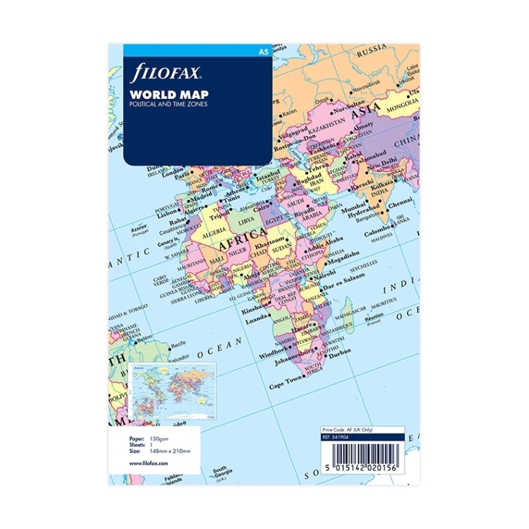 Mapa světa pro A5 diáře FILOFAX - 6