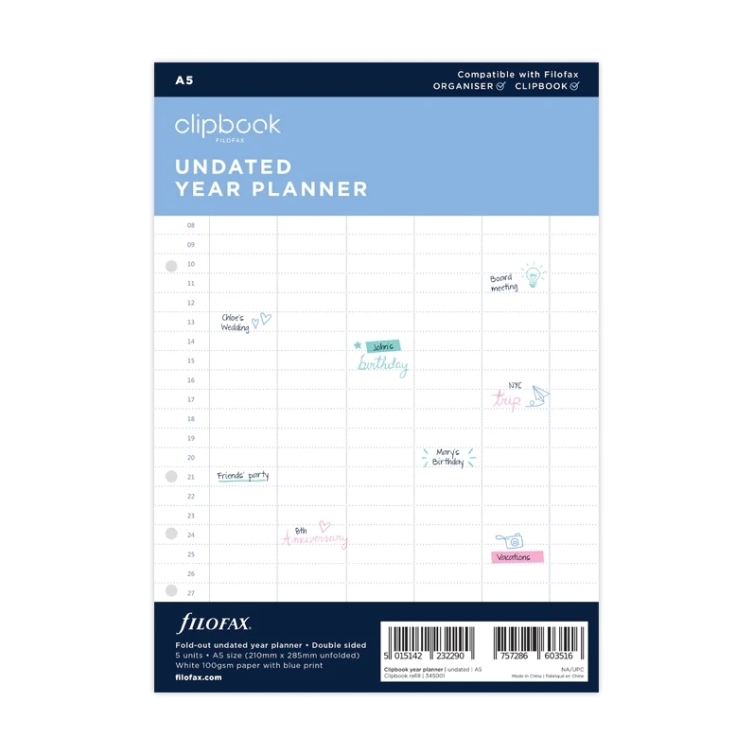 Undated Year Planner Refill A5 FILOFAX - 5