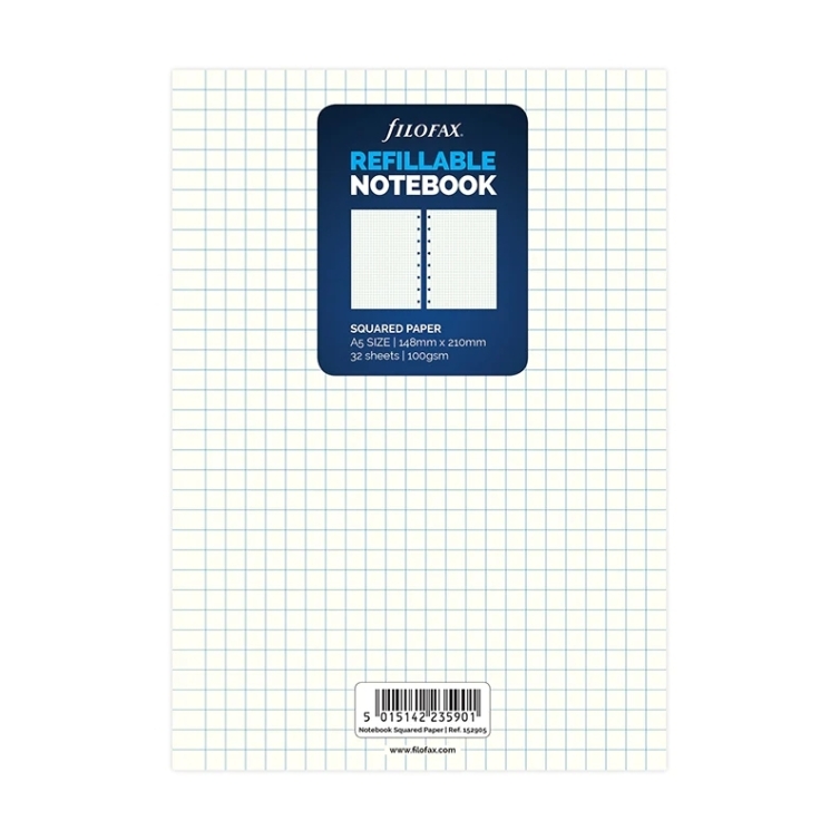 Štvorčekovaný papiere náplň pre A5 notebook FILOFAX - 5