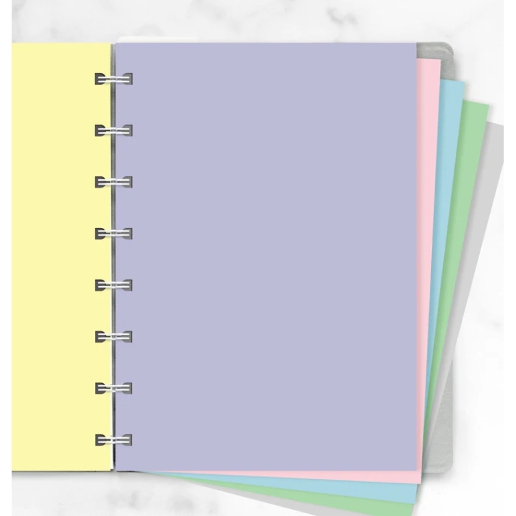 A5-Notizbuch zum Nachfüllen von pastellfarbenem Notizpapier
