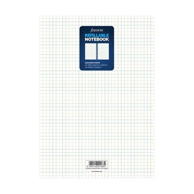 Štvorčekovaný papiere náplň pre A4 notebook FILOFAX - 5