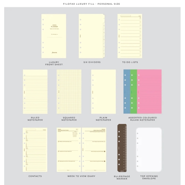 Lockwood Zip Organiser Personal concrete FILOFAX - 7