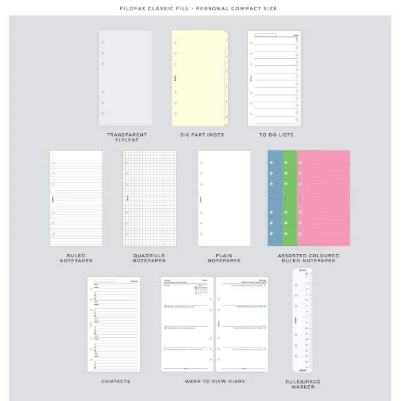 Diář Saffiano personal compact zip neo mint FILOFAX - 8
