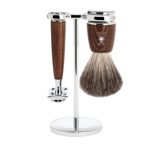 Rytmo Shaving Set Steamed Ash Pure Badger MÜHLE - 1