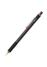 Experience the precision of Rotring 800 mechanical pencil with a click mechanism and adjustable pencil hardness indicator for individual writing comfort. This all-metal pencil with a black lacquered brass body comes with HB leads and a replaceable eraser under the cap, ensuring durability and longevity. Elegantly packaged in a triangular gift box, it is the perfect combination of functionality and style, making it the ideal gift for any occasion.