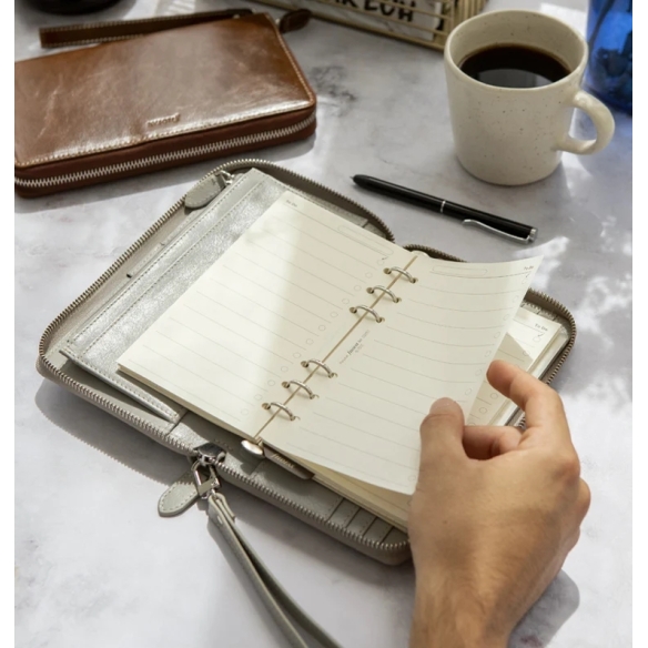 Malden Compact Zip Personal Organiser stone FILOFAX - 5