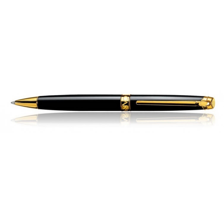 Ebenholz Schwarz vergoldeter Kugelschreiber CARAN D&#39;ACHE - 1