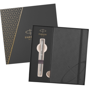 Sonnet CT Geschenkset Füllfederhalter und Notizbuch aus Edelstahl PARKER - 1