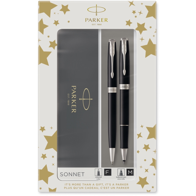 Gift set Sonnet CT Roller and Ballpoint Black PARKER - 3